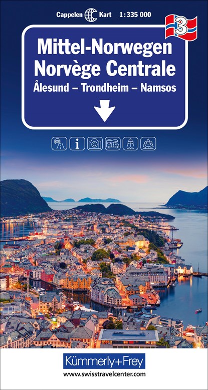 Mittel-Norwegen Nr. 03 Regionalkarte Norwegen 1:335 000, Hallwag Kümmerly+Frey AG - Gebonden - 9783259018231