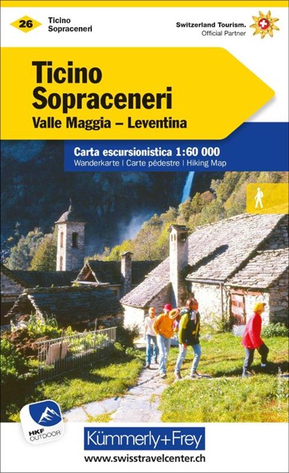 Kümmerly+Frey Wanderkarte 26 Ticino, Sopraceneri 1:60.000, Hallwag Kümmerly+Frey AG - Gebonden - 9783259022269