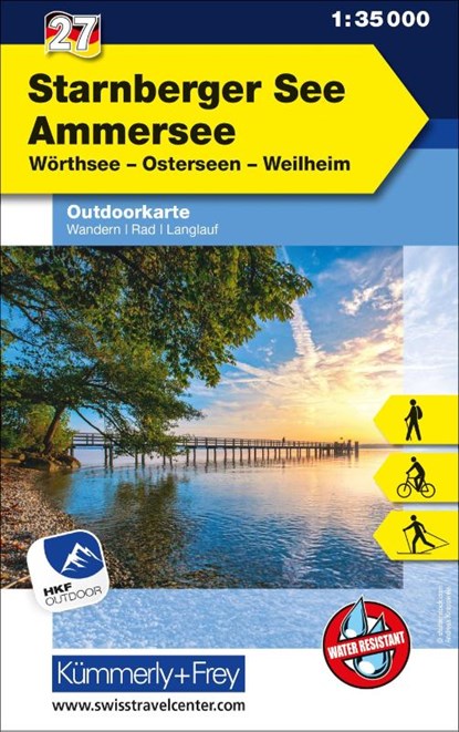 Starnberger See Ammersee Wörthsee, Osterseen, Weilheim, Nr. 27 Outdoorkarte Deutschland 1:35 000, Hallwag Kümmerly+Frey AG - Gebonden - 9783259025710