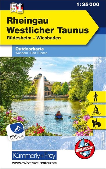 Rheingau Westlicher Taunus Rüdesheim, Wiesbaden, Nr. 51 Outdoor Deutschland 1:35 000, Hallwag Kümmerly+Frey AG - Gebonden - 9783259025734