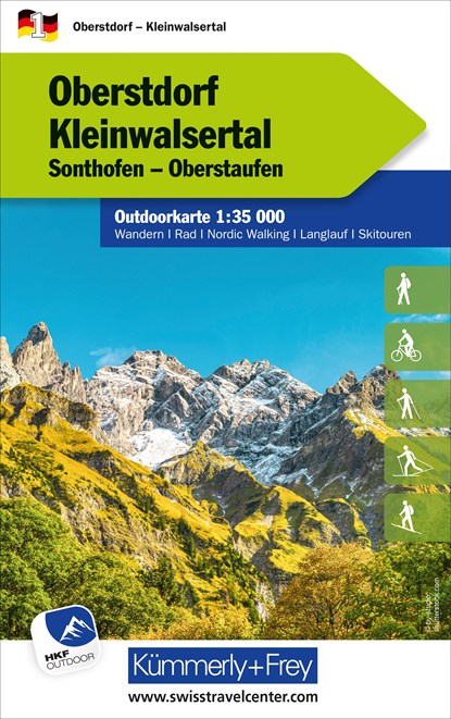 Oberstdorf Kleinwalsertal Nr. 01 Outdoorkarte Deutschland 1:35 000, Hallwag Kümmerly+Frey AG - Gebonden - 9783259025758