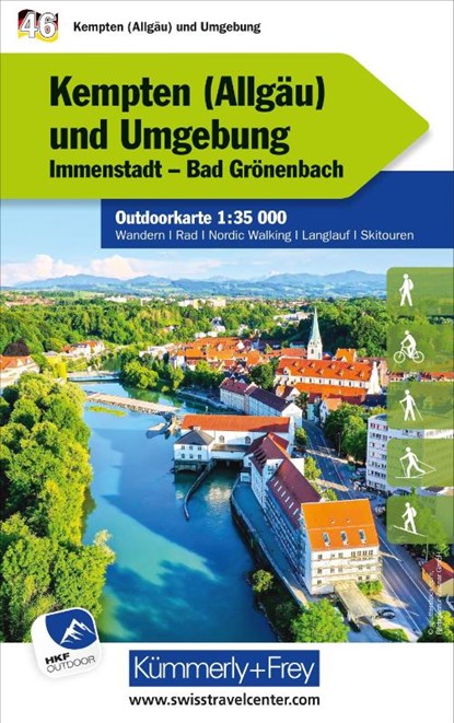 Kümmerly+Frey Outdoorkarte Deutschland 46 Kempten (Allgäu) und Umgebung 1:35.000, Hallwag Kümmerly+Frey AG - Gebonden - 9783259025918