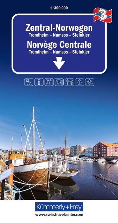 Kümmerly+Frey Regional-Strassenkarte 3 Zentral Norwegen 1:300.000, niet bekend - Gebonden - 9783259300800
