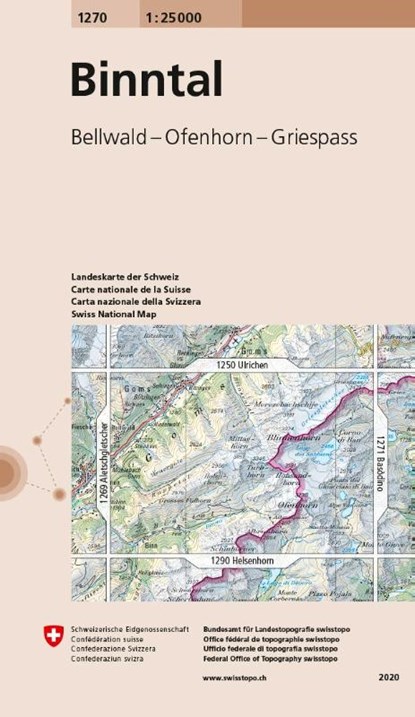 Swisstopo 1 : 25 000 Binntal, niet bekend - Gebonden - 9783302012704