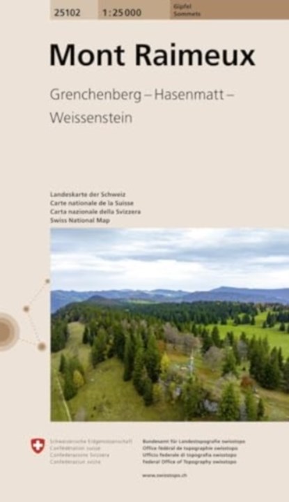 Mont Raimeux 25102Grenchenberg Hasenmatt Weissenstein, Bundesamt für Landestopografie swisstopo - Gebonden - 9783302251028