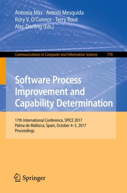 Software Process Improvement and Capability Determination, niet bekend - Paperback - 9783319673820