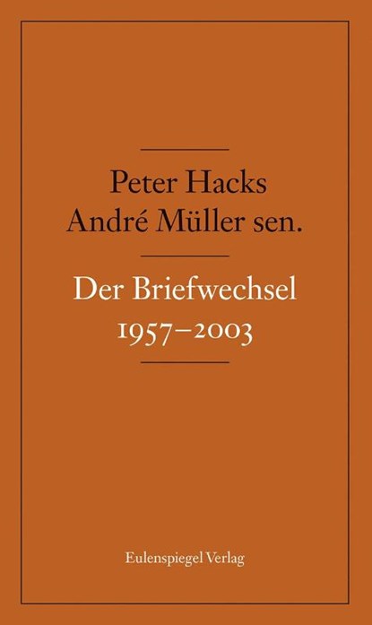 Der Briefwechsel 1957-2003, André Müller ; Peter Hacks - Gebonden - 9783359024590