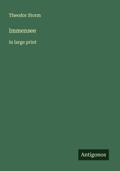 Immensee, Theodor Storm - Paperback - 9783388046242