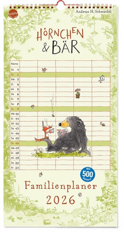 Hörnchen & Bär. Familienplaner 2026, Andreas H. Schmachtl - Paperback - 9783401722269