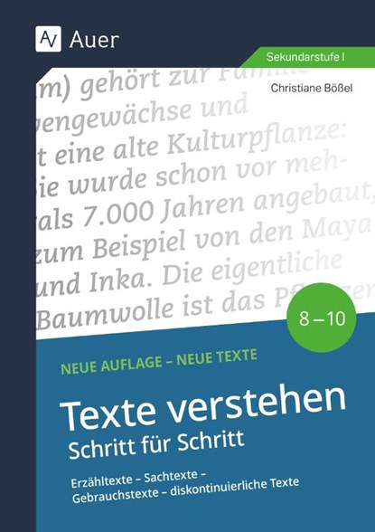 Texte verstehen - Schritt für Schritt Klasse 8-10, Christiane Bößel - Gebonden - 9783403089742