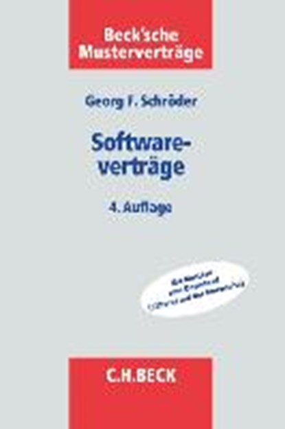 Softwareverträge, SCHRÖDER,  Georg F. - Paperback - 9783406665745