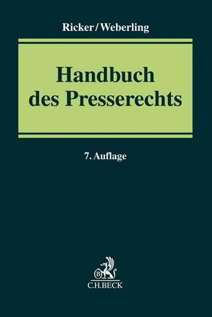 Handbuch des Presserechts, Martin Löffler ; Reinhart Ricker ; Johannes Weberling - Gebonden - 9783406735165