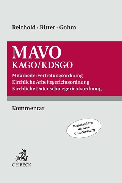 MAVO/KAGO/KDSGO, Hermann Reichold ; Thomas Ritter ; Christian Gohm - Gebonden - 9783406766541