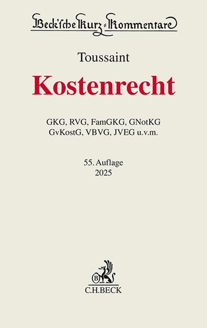 Kostenrecht, Guido Toussaint - Gebonden - 9783406826894
