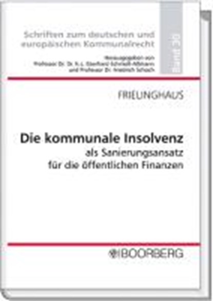 Niederste Frielinghaus, S: Kommunale Insolvenz, NIEDERSTE FRIELINGHAUS,  Stefan - Gebonden - 9783415038905
