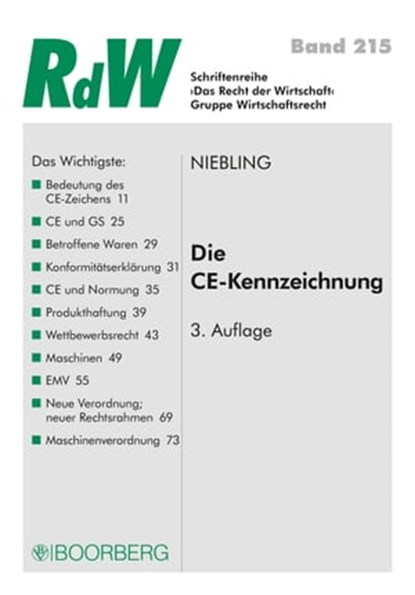 Die CE Kennzeichnung, Jürgen Niebling - Ebook - 9783415060333