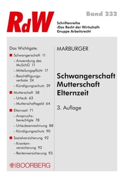 Schwangerschaft - Mutterschaft - Elternzeit, Horst Marburger - Ebook - 9783415060876