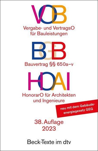 VOB / BGB  / HOAI, niet bekend - Paperback - 9783423532105