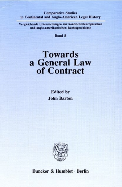 Towards a General Law of Contract, niet bekend - Paperback - 9783428068098