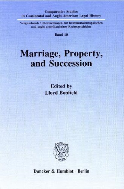 Marriage, Property, and Succession, niet bekend - Paperback - 9783428073696