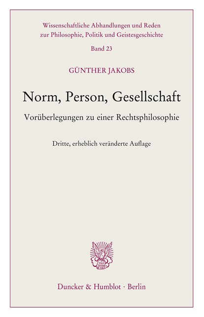 Norm, Person, Gesellschaft., Günther Jakobs - Paperback - 9783428126750