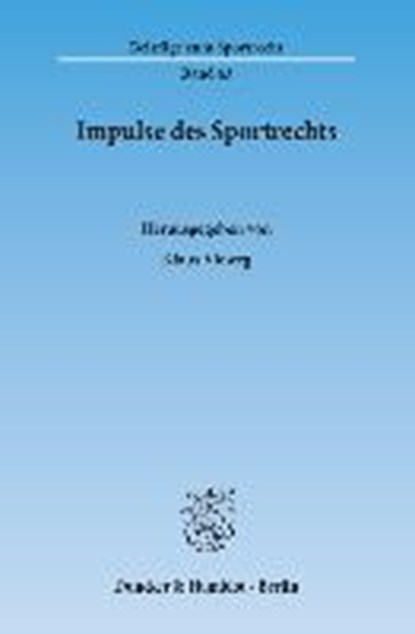 Impulse des Sportrechts, VIEWEG,  Klaus - Paperback - 9783428146154
