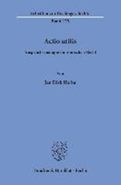 Actio utilis, HARKE,  Jan Dirk - Paperback - 9783428149223