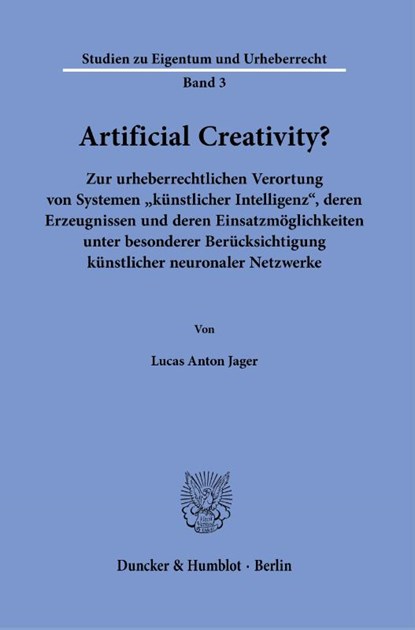 Artificial Creativity?, Lucas Anton Jager - Paperback - 9783428186952