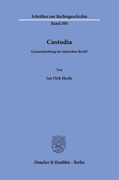 Custodia., Jan Dirk Harke - Paperback - 9783428187270