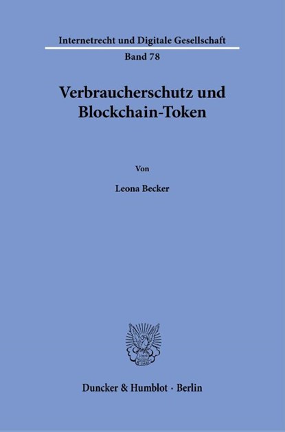 Verbraucherschutz und Blockchain-Token, Leona Becker - Gebonden - 9783428194179