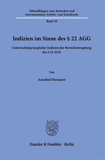 Indizien im Sinne des § 22 AGG, Annabel Dornauer - Paperback - 9783428196630