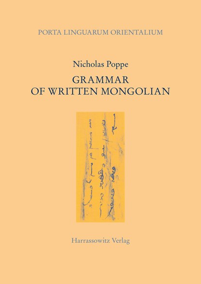 Grammar of Written Mongolian, Nicholas Poppe - Paperback - 9783447006842