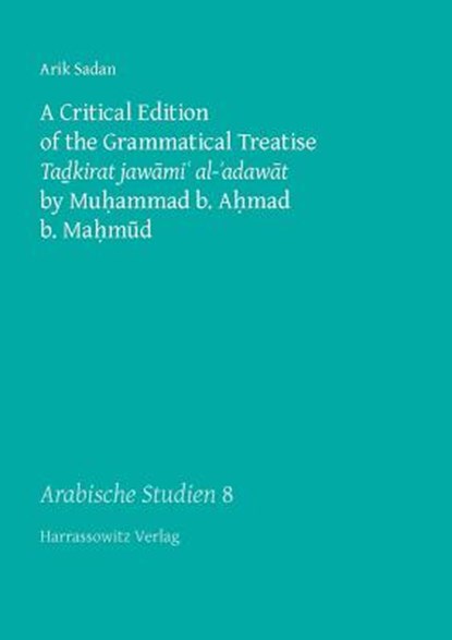 Sadan, A: Critical Edition of the Grammatical Treatise Tadki, Arik Sadan - Paperback - 9783447066754