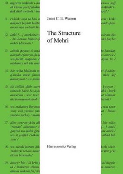 Watson, J: Structure of Mehri, WATSON,  Janet C. E. - Gebonden - 9783447067362