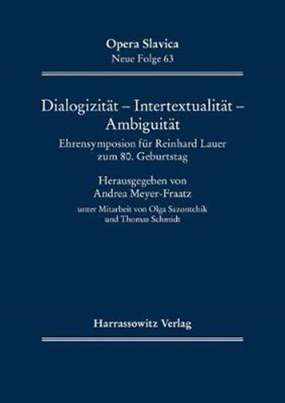 Dialogizität - Intertextualität - Ambiguität, MEYER-FRAATZ,  Andrea - Paperback - 9783447109062