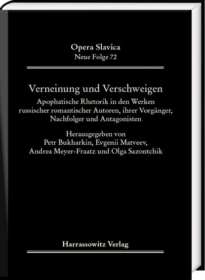Verneinung und Verschweigen, Petr Bukharkin ; Evgenii Matveev ; Andrea Meyer-Fraatz - Gebonden - 9783447123662