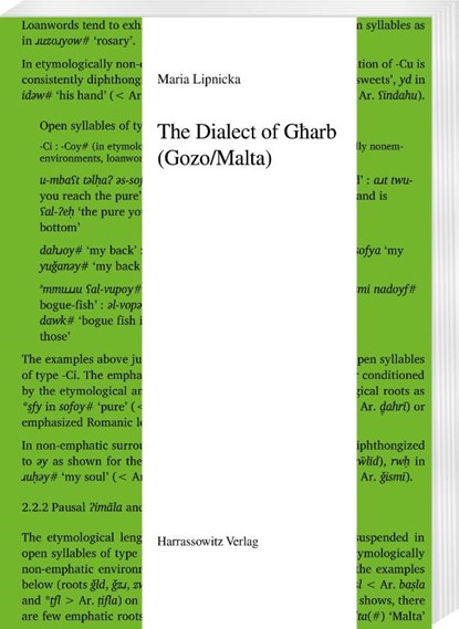 The Dialect of G¿arb (Gozo/Malta), Maria Lipnicka - Paperback - 9783447124058