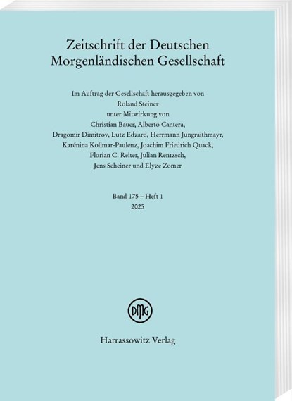 Zeitschrift der Deutschen Morgenländischen Gesellschaft 175 (2025) 1, Roland Steiner - Paperback - 9783447184809