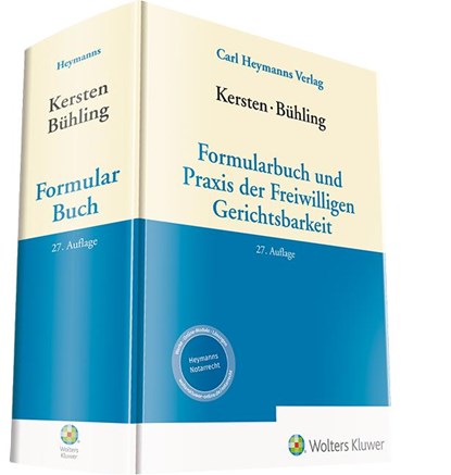 Kersten / Bühling, Formularbuch und Praxis der Freiwilligen Gerichtsbarkeit, Jan Eickelberg ; Sebastian Herrler - Gebonden - 9783452295118