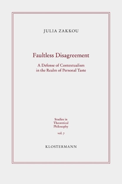 Faultless Disagreement, ZAKKOU,  Julia - Paperback - 9783465043478