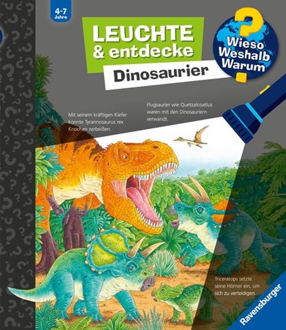 Wieso? Weshalb? Warum? Leuchte und entdecke: Dinosaurier (Taschenlampen-Buch mit Folien und Klappen), Susanne Gernhäuser - Gebonden - 9783473600458