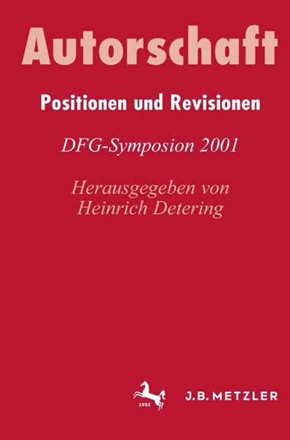 Autorschaft, Heinrich Detering ; Jurgen Fohrmann - Gebonden - 9783476018502