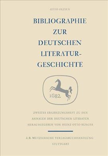 Bibliographie zur deutschen Literaturgeschichte, Otto Olzien - Gebonden - 9783476987730