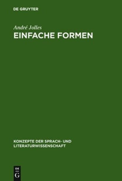 Einfache Formen, Andre Jolles - Gebonden - 9783484221154