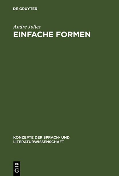 Einfache Formen, Andre Jolles - Gebonden - 9783484221154