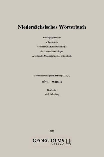 Niedersächsisches Wörterbuch, Albert Busch - Paperback - 9783487171548