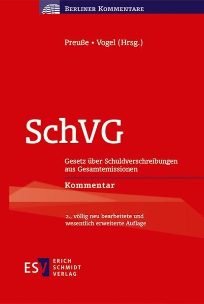SchVG, Thomas Preuße ; Hans-Gert Vogel - Gebonden - 9783503236305