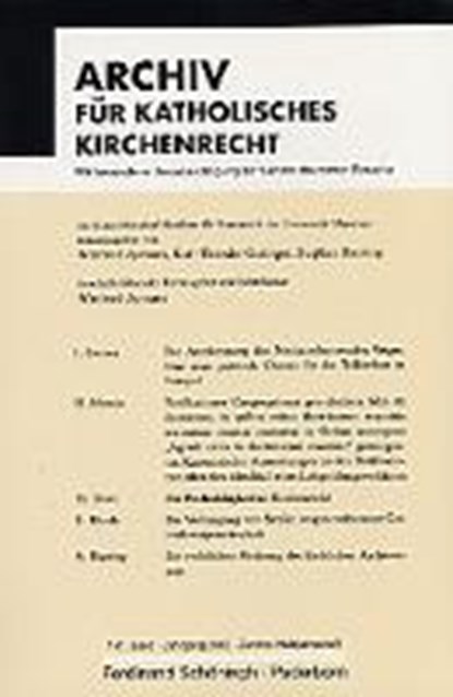 Archiv für Katholisches Kirchenrecht, AYMANS,  Winfried - Paperback - 9783506604071