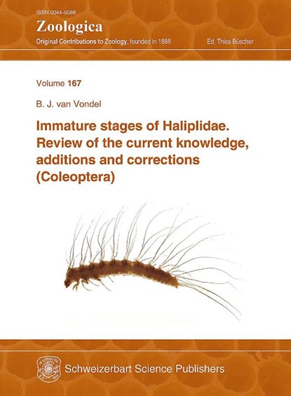 Immature stages of Haliplidae, Bernhard J. van Vondel - Paperback - 9783510550562