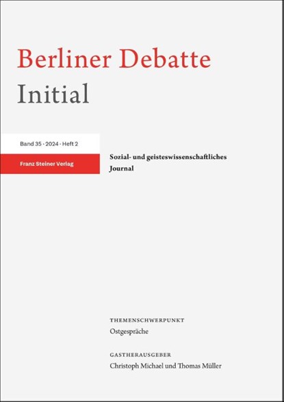 Berliner Debatte Initial 35 (2024) 2, Berliner Debatte Initial e. V. - Paperback - 9783515139106